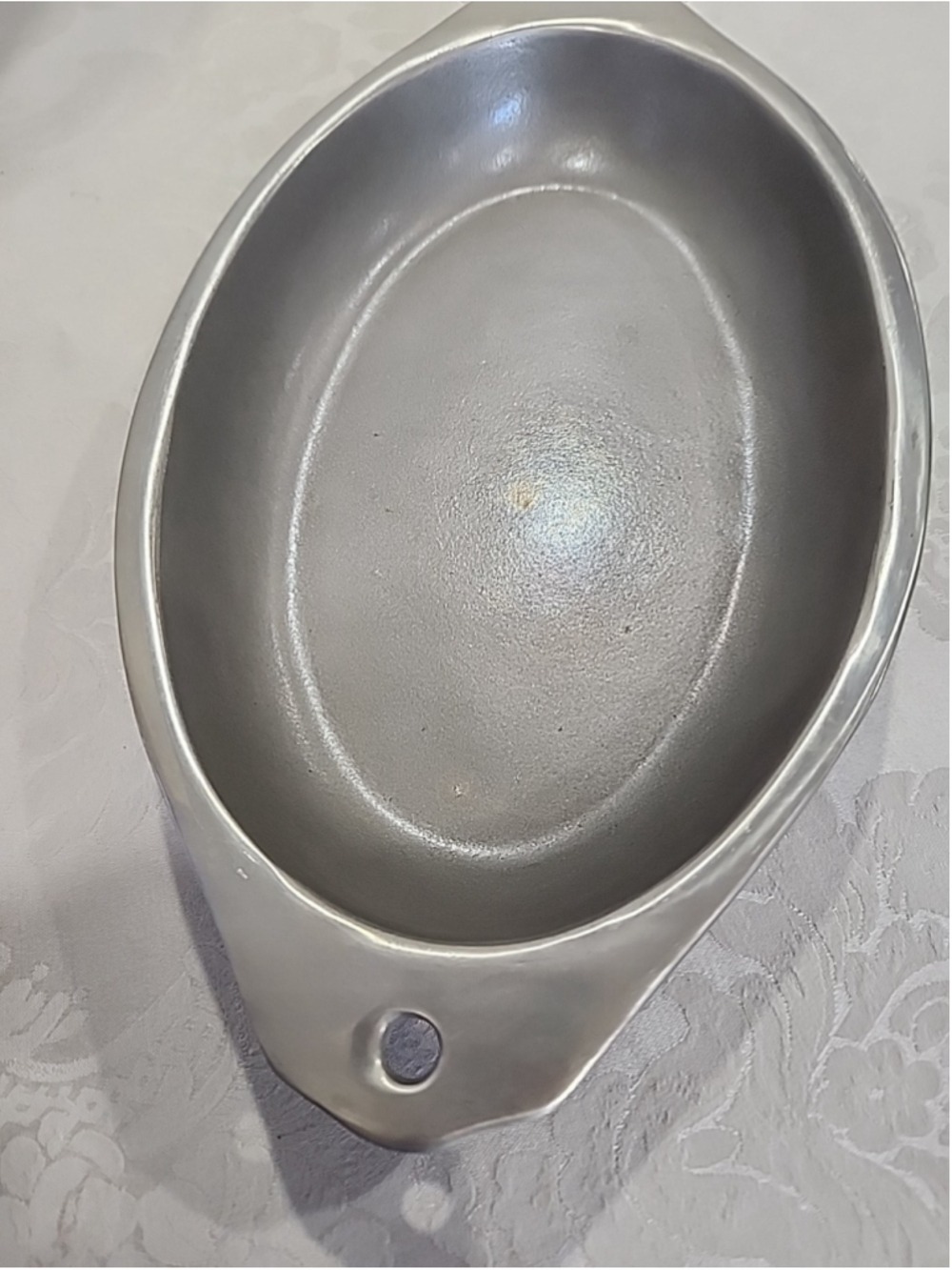 Wilton Armetale Fish Platter Pewter Large Oval Handled 14" Silver Vintage - Picture 5 of 16